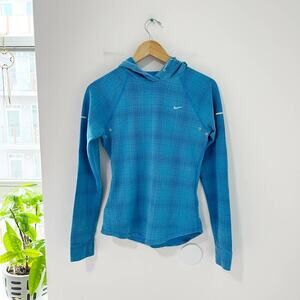 Nike Blue Print DriFit Hoodie Sweatshirt Size XS